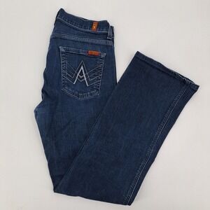 7 For All Mankind A Pocket Bootcut Jeans Mens 30 Cotton Blue Dark Wash Denim